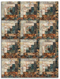 Northcott Pre-Cut 12 Block Log Cabin Quilt Kit - Stonehenge Rooted
