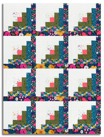 Windham Pre-Cut 12 Block Log Cabin Quilt Kit - Dayspring