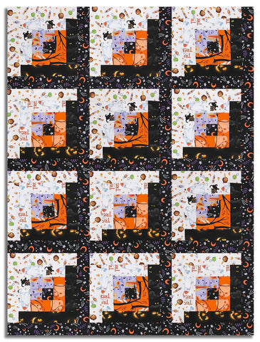 Free Spirit Pre-cut 12 Block Log Cabin Quilt Kit - Moonlit Mischief
