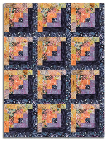Free Spirit Pre-cut 12 Block Log Cabin Quilt Kit - After The Rain