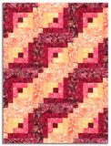 Matt's Hoffman Bali Batiks Pre-Cut 12 Block Log Cabin Quilt Kit - Sundown
