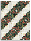 Hoffman Metallic Pre-Cut 12 Block Log Cabin Quilt Kit - Blooming Holidays