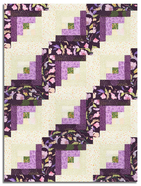 Moda Pre-cut 12 Block Log Cabin Quilt Kit - Floral Fondant – Jordan Fabrics