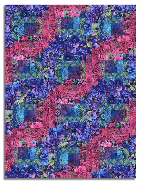Hoffman Pre-Cut 12 Block Log Cabin Quilt Kit - Bloom! – Jordan Fabrics