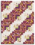 Clothworks Pre-cut 12 Block Log Cabin Quilt Kit - Summer Garden