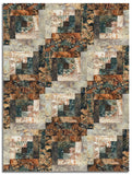 Northcott Pre-Cut 12 Block Log Cabin Quilt Kit - Stonehenge Rooted