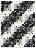 Riley Blake Pre-Cut 12-Block Log Cabin Quilt Kit - Ink & Ivory