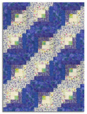 Clothworks Pre-Cut 12 Block Log Cabin Quilt Kit - Fleur De Rose
