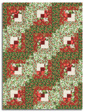 Northcott Pre-Cut 12 Block Log Cabin Quilt Kit -  Holiday Joy