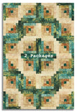 Northcott Pre-Cut 12 Block Log Cabin Quilt Kit - Stonehenge Valencia