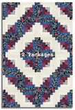 Northcott Pre-Cut 12 Block Log Cabin Quilt Kit - Pomegranate