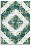 Matt's Northcott Pre-Cut 12 Block Log Cabin Quilt Kit - Altitude