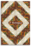 Henry Glass & Co. Pre-Cut 12 Block Log Cabin Quilt Kit - Oak & Berries