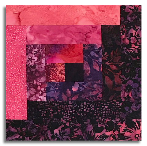 Hoffman Bali Batiks Pre-Cut 12 Block Log Cabin Quilt Kit - Tickled Pink