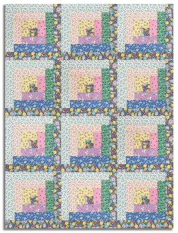 Matt's Riley Blake Pre-Cut 12-Block Log Cabin Quilt Kit - Traditional 30's