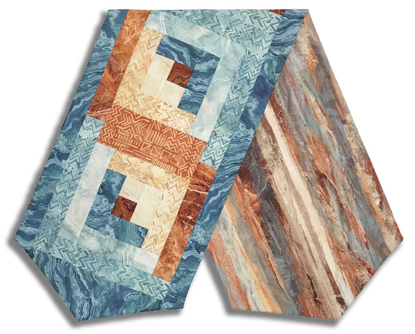 Matt's Northcott Pre-Cut Log Cabin Table Runner Kit - Stonehenge Canyon - Blue