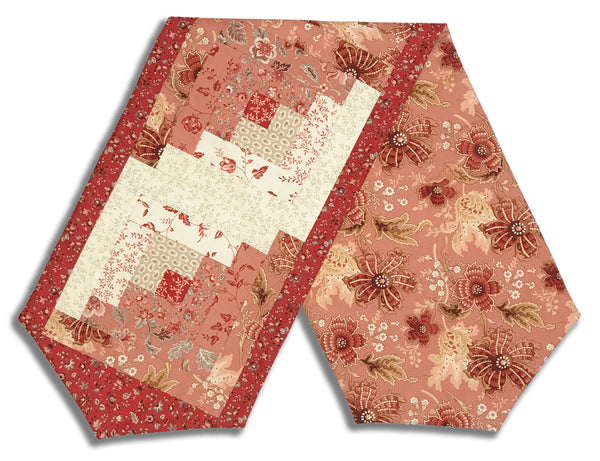 Matt's Moda Pre-cut Log Cabin Table Runner Kit - Le Jardin Rouge - Clay