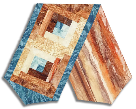 Matt's Northcott Pre-Cut Log Cabin Table Runner Kit - Stonehenge Canyon - Clay