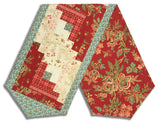 Andover Pre-Cut Log Cabin Table Runner Kit - Jingle Bell - Cranberry