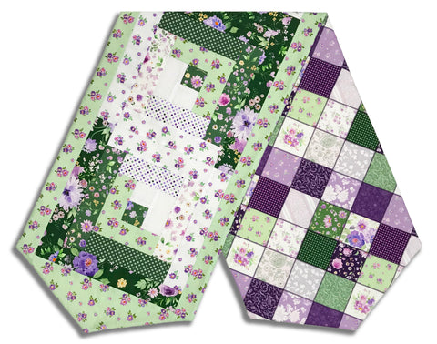 Matt's Clothworks Pre-Cut Log Cabin Table Runner Kit - Chateau En Fleur - Forest