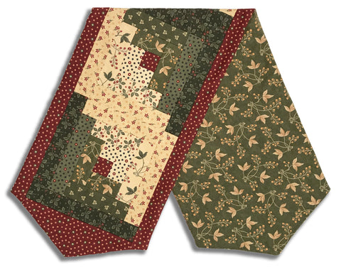 Moda Kansas Troubles Moda Pre-cut Log Cabin Table Runner Kit - Flannel Season - Grass