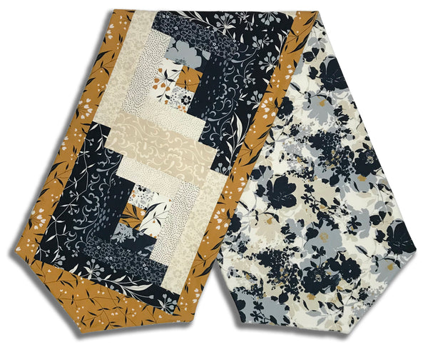 Fully FINISHED Log Cabin Table Runner - Arabesque