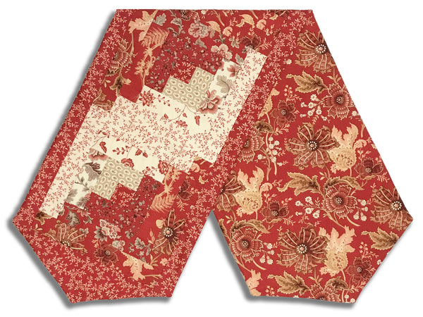 Matt's Moda Pre-cut Log Cabin Table Runner Kit - Le Jardin Rouge - Red