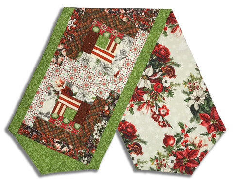 Matt's In The Beginning Pre-Cut Log Cabin Table Runner Kit - Winter Enchantment - Red