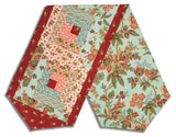 Andover Pre-Cut Log Cabin Table Runner Kit - Jingle Bell - Vintage Blue