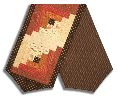 Fully FINISHED Log Cabin Table Runner - Spice Market
