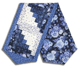 Windham Pre-Cut Log Cabin Table Runner Kit - China Blue