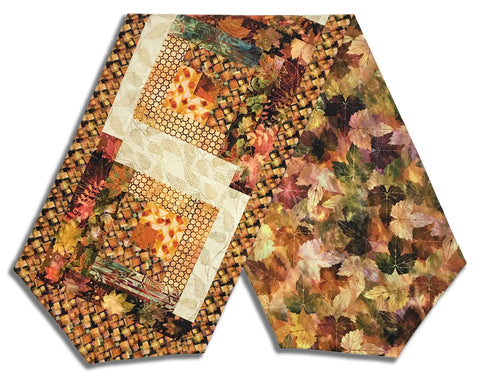 In The Beginning Pre-Cut Log Cabin Table Runner Kit - Falling Leaves