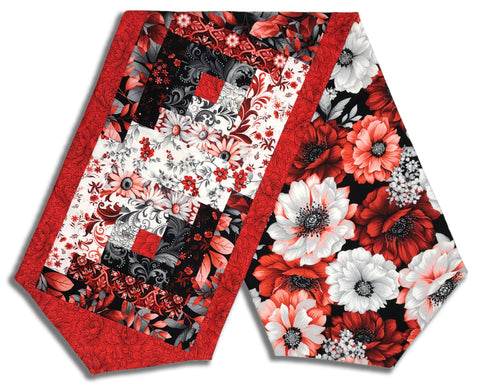 Henry Glass & Co. Pre-Cut Log Cabin Table Runner Kit - Scarlet's Treasure