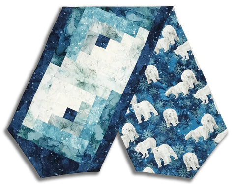 Fully FINISHED Log Cabin Table Runner - Tundra Crossing