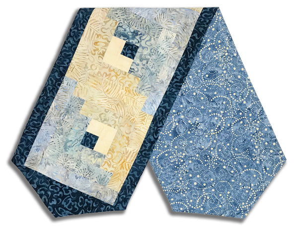 Fully FINISHED Log Cabin Table Runner - Del Mar - Light