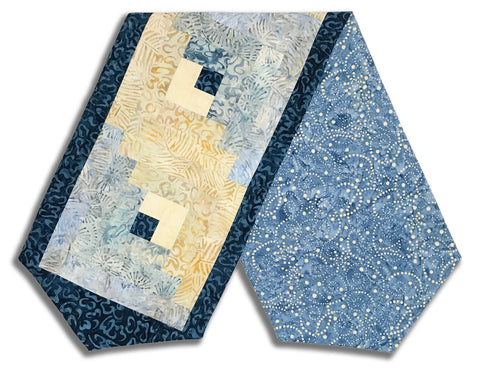 Fully FINISHED Log Cabin Table Runner - Del Mar - Light