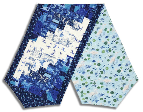 Matt's Free Spirit Pre-Cut Log Cabin Table Runner Kit - Azul