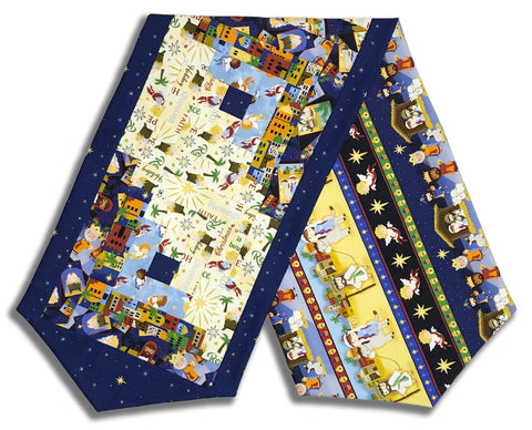 Blank Quilting Pre-Cut Log Cabin Table Runner Kit - Away In A Manger