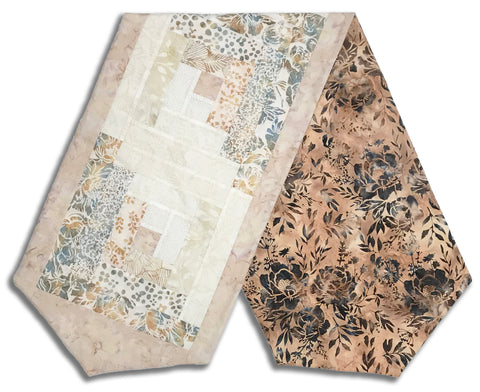 Hoffman Bali Batik Pre-Cut Log Cabin Table Runner Kit - Sandy