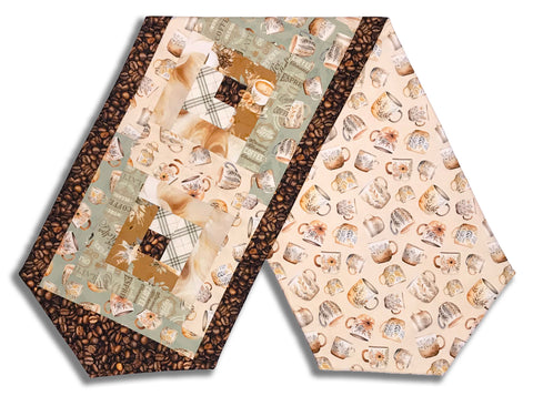 Matt's Riley Blake Pre-Cut Log Cabin Table Runner Kit - Coffee Time