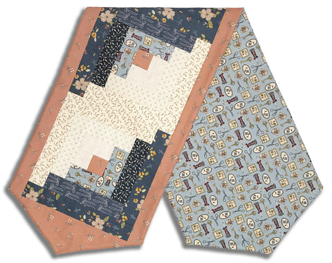 Fully FINISHED Log Cabin Table Runner - Charmed & Treasured