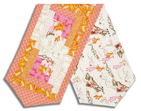 Matt's In The Beginning Pre-Cut Log Cabin Table Runner Kit - Go Cowgirl!