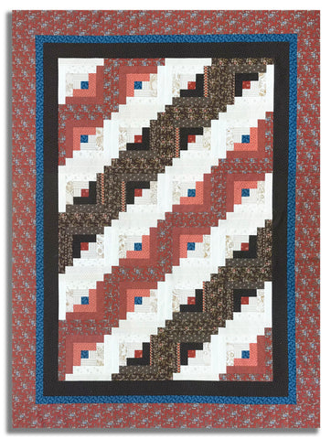 Moda Pre-cut 12 Block Log Cabin Quilt Kit - Miss Mollie - Red