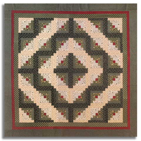 Moda Kansas Troubles Quilters Pre-cut 12 Block Log Cabin Quilt Kit - Flannel Season - Grass