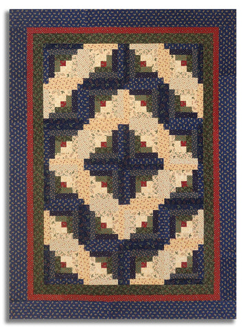Moda Kansas Troubles Quilters Pre-cut 12 Block Log Cabin Quilt Kit - Flannel Season - Indigo