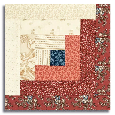 Moda Pre-cut 12 Block Log Cabin Quilt Kit - Miss Mollie - Red