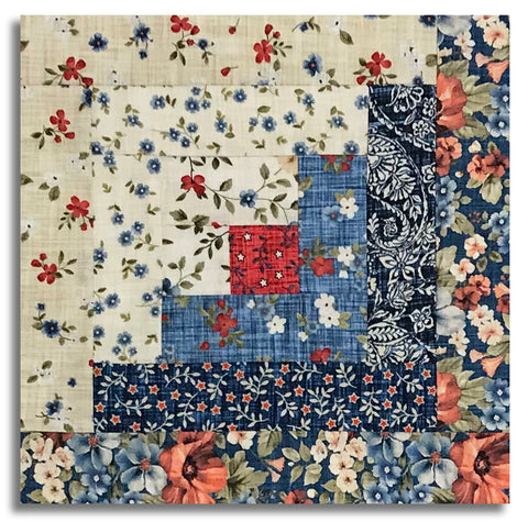 Northcott Pre-Cut Log Cabin Table Runner Kit - Farmhouse Sampler