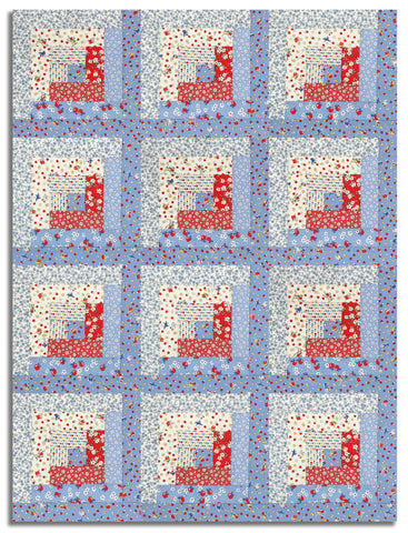 Moda Pre-cut 12 Block Log Cabin Quilt Kit - 30's Playtime 2025