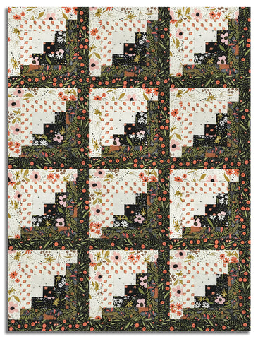 Moda Pre-cut 12 Block Log Cabin Quilt Kit - Night Owl
