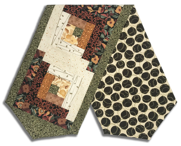 Windham Pre-Cut Log Cabin Table Runner Kit - Gleaned - Brun
